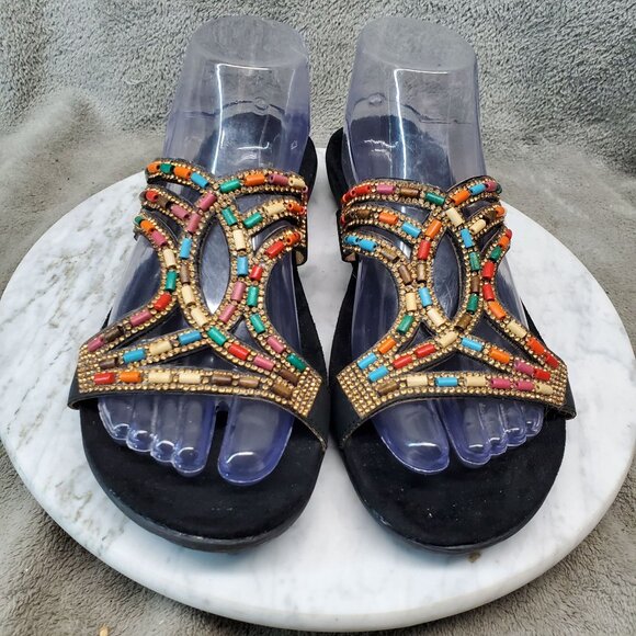 Patrizia By Spring Step Shoes Womens EU 41 US 9.5-10 Twirling Beaded Sandals - Picture 7 of 11